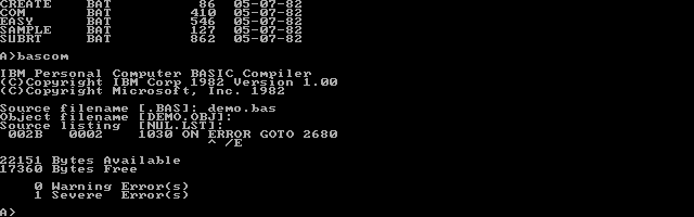 IBM Personal Computer BASIC Compiler 1.0 - Compile